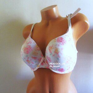 34DDD VICTORIA SECRET Body by Victoria Perfect Shape Push-Up Bra Pink Floral